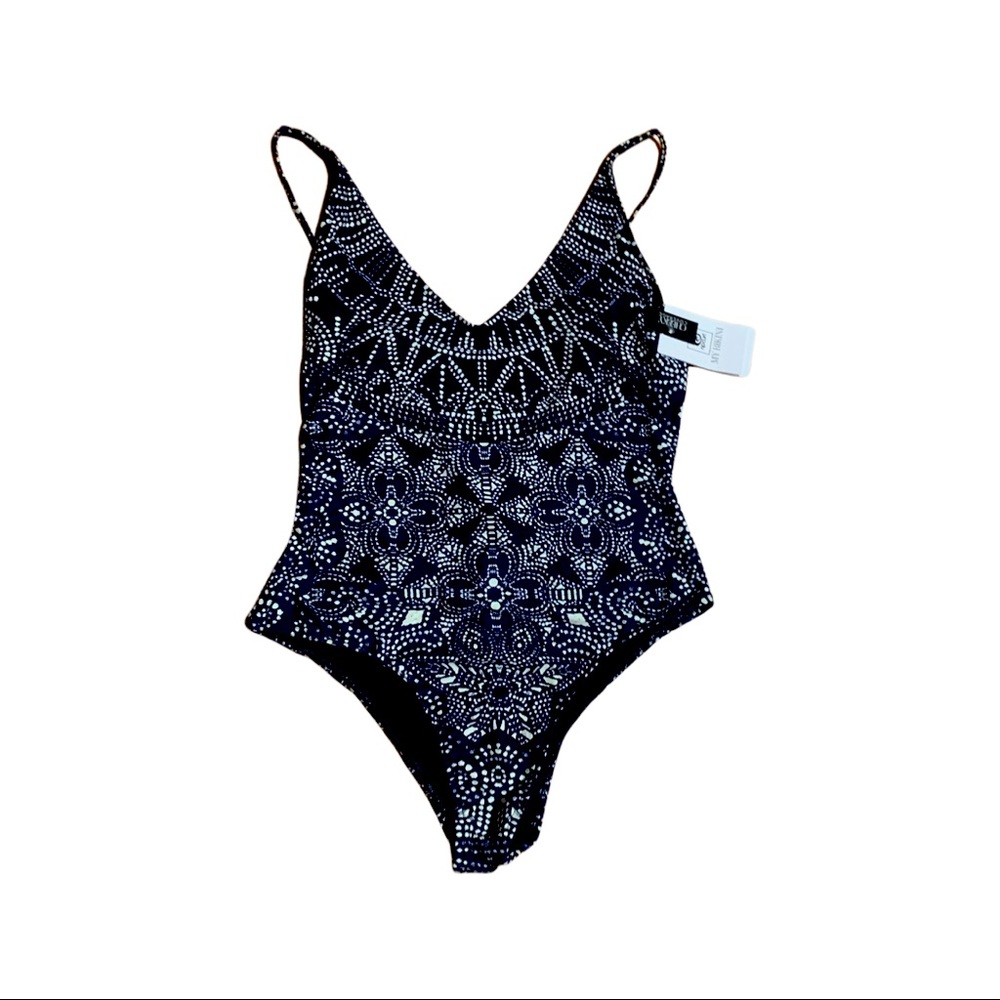 Ripcurl Cheeky bathing suit Size L, Navy blue and white